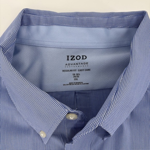 IZOD Advantage Performance Shirt Mens Size 2XL Stretch Easy Care Regular Fit - Picture 3 of 6